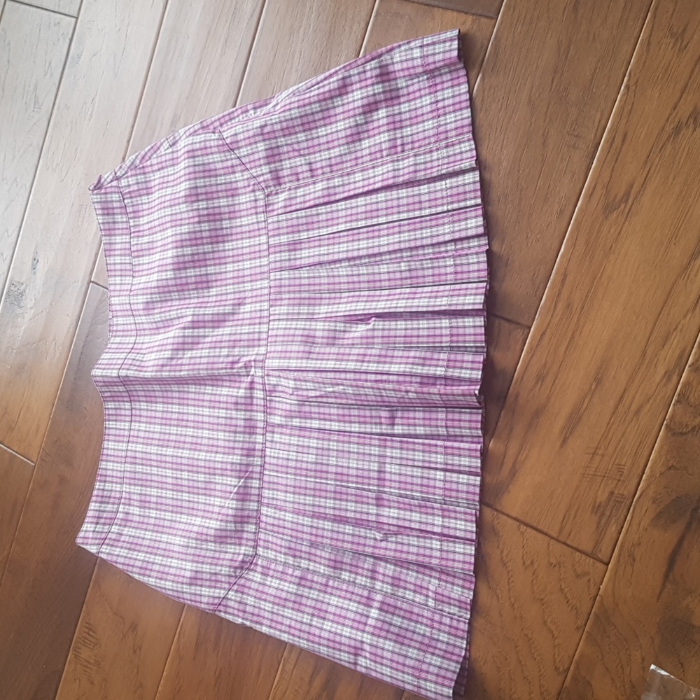 Cutter & Buck Women's Pink Pleated Front Plaid Golf Skort with Pockets Size 8